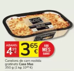 Oferta de Casa Mas - Canelons De Carn Rostida Gratinats por 3,65€ en Consum