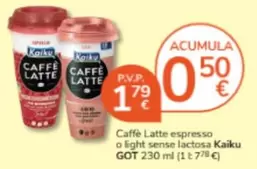 Oferta de Kaiku - Caffe Latte Espresso O Light Sense Lactosa por 1,79€ en Consum