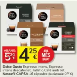 Oferta de Nescafé - Dolce Gusto Espresso Intens, Espresso Intens Descafeinat, Tallat O Cafe Amb Llet por 4,25€ en Consum