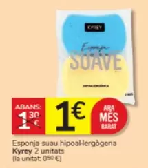 Oferta de Kyrey - Esponja Suau Hipoal-lergògena por 1€ en Consum