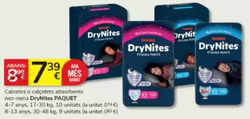 Oferta de DryNites - Calcetes O Calçotets Absorbents Nen-Nena  por 7,39€ en Consum