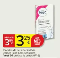 Oferta de Veet - Bandes De Cera Depilatoria Cames I Cos Pells Sensibles por 3,25€ en Consum