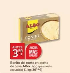 Oferta de Albo - Bonito Del Norte En Aceite De Oliva por 3€ en Consum