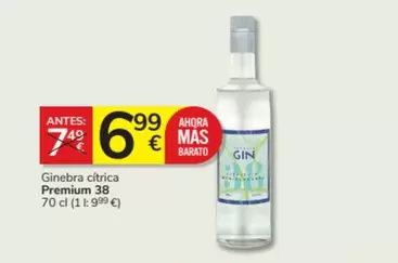 Oferta de Premium - Ginebra Citrica por 6,99€ en Consum