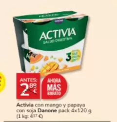 Oferta de Danone - Activia Con Mango Y Papaya Con Soja en Consum