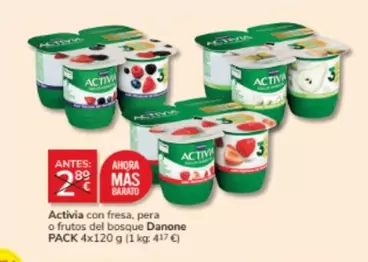 Oferta de Danone - Activia Con Fresa, Pera O Frutos Del Bosque en Consum
