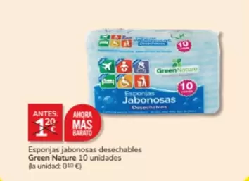 Oferta de Nature - Esponjas Jabonesas Desechables por 1€ en Consum