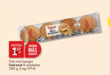 Oferta de Dulcesol - Pan Mini Burger 8 Unidades en Consum