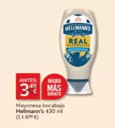 Oferta de Hellmann's - Mayonesa Bocabajo en Consum
