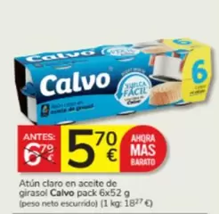 Oferta de Calvo - Atun En Aceite De Girasol por 5,7€ en Consum