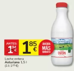 Oferta de La Asturiana - Leche Entera por 1,85€ en Consum