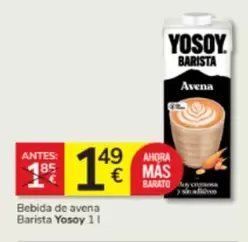 Oferta de YoSoy - Bebida De Avena Barista por 1,49€ en Consum
