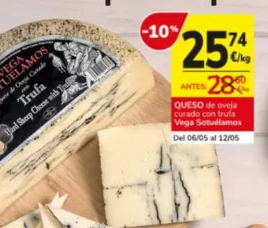 Oferta de Vega - Queso De Oveja Curado Con Trufa por 25,74€ en Consum