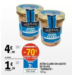 Oferta de Serrats - Atún Claro En Aceite De Oliva por 4,49€ en E.Leclerc