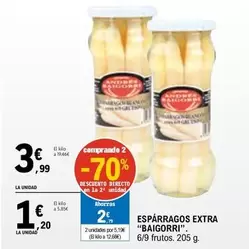 Oferta de Baigorri - Espárragos Extra por 3,99€ en E.Leclerc