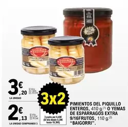 Oferta de Baigorri - Pimientos Del Piquillo Enteros, 410 G.o O Yemas De Esparragos Extra 9/16FGUtos por 3,2€ en E.Leclerc