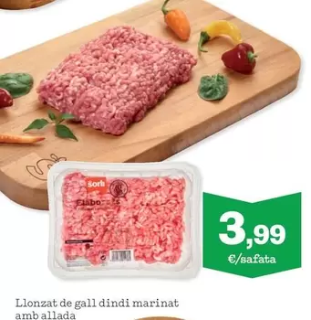 Oferta de Llonzat De Gall Dindi Marinat Amballada por 3,99€ en Sorli