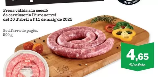 Oferta de Botifarra De Pagès por 4,65€ en Sorli