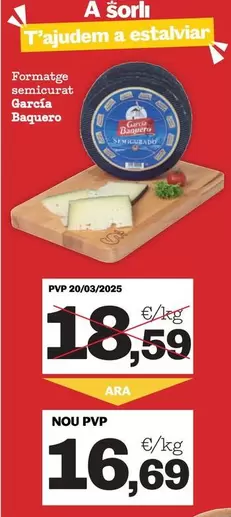 Oferta de Eroski - Formatge Semicurat por 16,69€ en Sorli