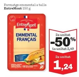 Oferta de Entremont - Formatge Emmental A Talls por 2,49€ en Sorli