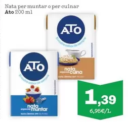 Oferta de ATO - Nata Per Muntar O Per Cuinar por 1,39€ en Sorli