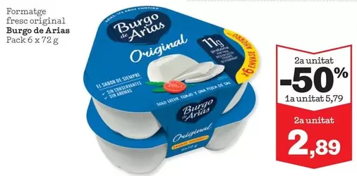 Oferta de Burgo de Arias - Formatge Fresco Original por 5,79€ en Sorli