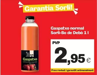 Oferta de Sorli - Gaspatxo Normal por 2,95€ en Sorli