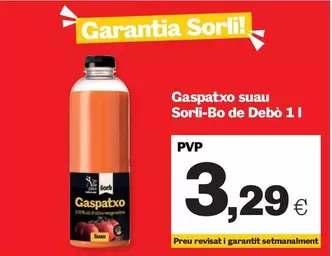Oferta de Sorli - Gaspatxo Suau por 3,29€ en Sorli