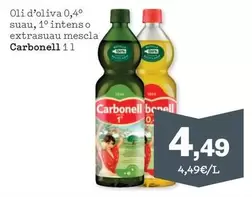 Oferta de Carbonell - Oli D'Oliva 0,4' Suau, 1' Intenso Extrasuau Mescla por 4,49€ en Sorli