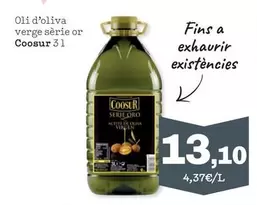 Oferta de Coosur - Oli D'oliva Verge Serie Or por 13,1€ en Sorli
