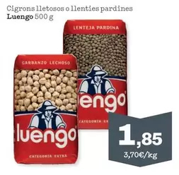 Oferta de Luengo - Cigrons Lletosos O Llenties Pardines por 1,85€ en Sorli