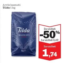 Oferta de Tilda - Arros Basmati por 3,49€ en Sorli