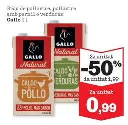 Oferta de Gallo - Brou De Pollastre, Pollastre Amb Pernil O Verdures por 1,99€ en Sorli