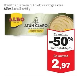 Oferta de Albo - Tonyina Clara En Oli D'Oliva Verge Extra por 5,95€ en Sorli