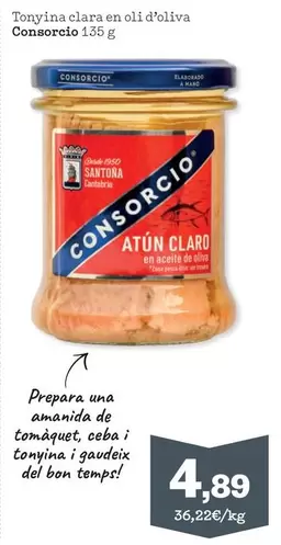 Oferta de Consorcio - Tonyina Clara En Oli D'Oliva  por 4,89€ en Sorli