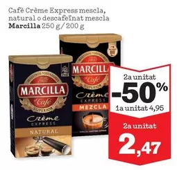 Oferta de Marcilla - Cafe Crème Express Mescla, Natural O Descafeinat Mescla por 4,95€ en Sorli