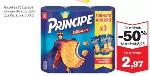Oferta de Lu - Galetes Principe Crema De Xocolata por 5,95€ en Sorli