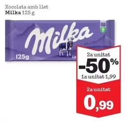 Oferta de Milka - Xocolata Amb Llet por 1,99€ en Sorli