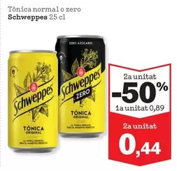 Oferta de Schweppes - Tónica Normal O Zero por 0,89€ en Sorli