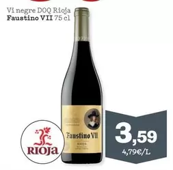 Oferta de Faustino VII - Vi Negre DOQ Rioja por 3,59€ en Sorli