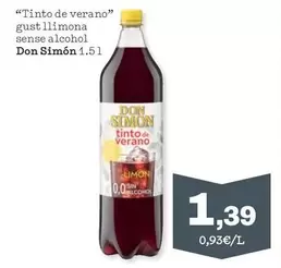 Oferta de Don Simón - "tinto De Verano" Gust Llimona Sense Alcohol por 1,39€ en Sorli