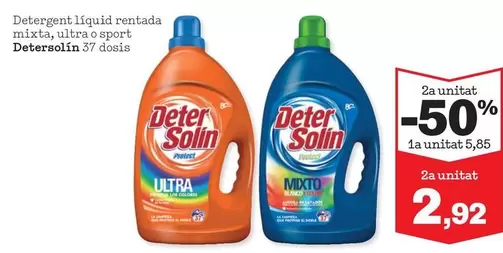 Oferta de Detersolín - Detergent Liquid Rentada , Ultra O Sport por 5,85€ en Sorli