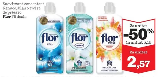Oferta de Flor - Suavizante Concentrat Nenuco, Blau O Twist De Pressec por 5,45€ en Sorli