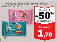 Oferta de One - Menjar Humit Per A Gat, Diversos Tipus por 3,4€ en Sorli
