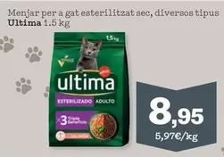Oferta de Última - Menjar Per A Gat Esterilitzat Sec, Diversos Tipus por 8,95€ en Sorli