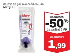 Oferta de Mery - Baieta De Pal Microfibra Lila por 3,99€ en Sorli