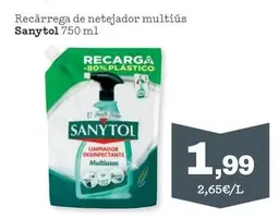 Oferta de Sanytol - Recarreg De Netejador Multius por 1,99€ en Sorli