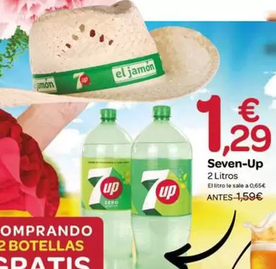 Oferta de Seven Up - 2 Litros por 1,29€ en Supermercados El Jamón