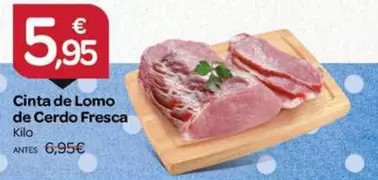 Oferta de Cinta De Lomo De Cerdo Fresca por 5,95€ en Supermercados El Jamón