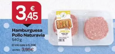 Oferta de Naturavia - Hamburguesa Pollo por 3,45€ en Supermercados El Jamón